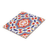 カラフルフォークアート素朴フローラモザイク幾何学模様 タイル (側面)