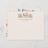 カラフルフォークチキンフローラ ノートカード (正面/裏面)