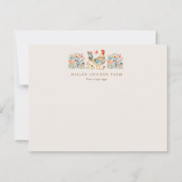 カラフルフォークチキンフローラ ノートカード