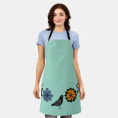 カラフルフォークフローラ エプロン (着用した状態)