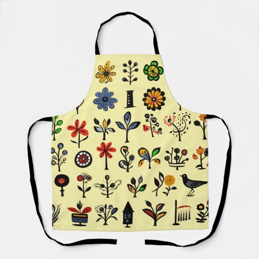 カラフルフォークフローラ エプロン (正面)
