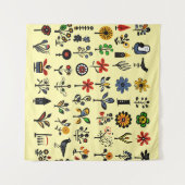 カラフルフォークフローラ タペストリー (正面(横))