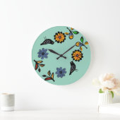カラフルフォークフローラ ラージ壁時計 (ホーム)