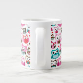 カラフルフクロウ型 ジャンボコーヒーマグカップ (裏面)