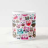 カラフルフクロウ型 ジャンボコーヒーマグカップ (正面)