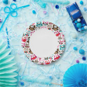 カラフルフクロウ型 ペーパープレート (パーティー)