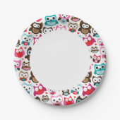 カラフルフクロウ型 ペーパープレート (正面)