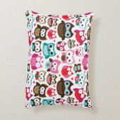 カラフルフクロウ模様 アクセントクッション (裏面(縦))