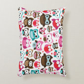 カラフルフクロウ模様 アクセントクッション (正面(垂直))