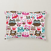 カラフルフクロウ模様 アクセントクッション (裏面)
