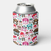 カラフルフクロウ模様 缶クーラー (缶裏面)