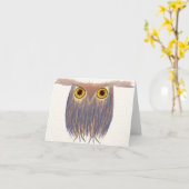 カラフルフクロウ絵画の カード (黄色い花)