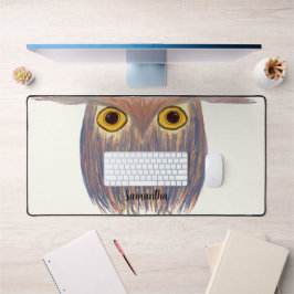 カラフルフクロウ絵画の デスクマット
