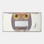 カラフルフクロウ絵画の デスクマット (キーボード&マウス)