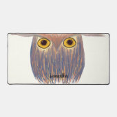 カラフルフクロウ絵画の デスクマット (正面)