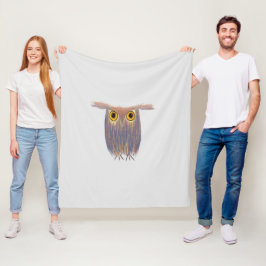 カラフルフクロウ絵画の フリースブランケット