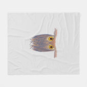カラフルフクロウ絵画の フリースブランケット (正面(横))