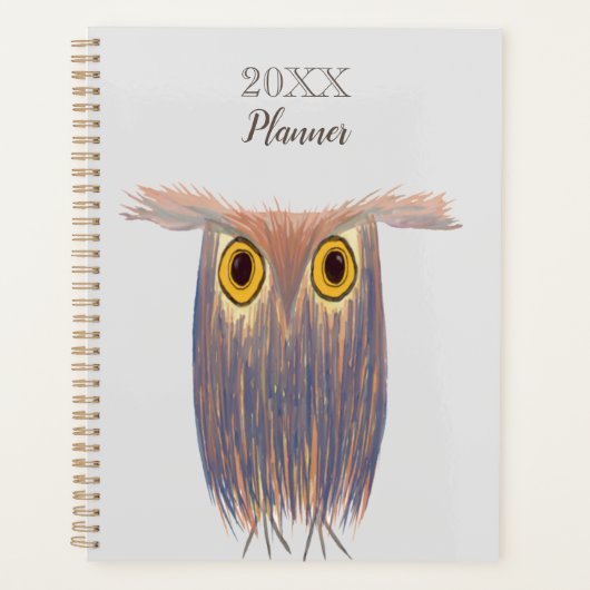 カラフルフクロウ絵画の プランナー手帳 (正面)