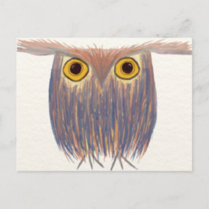 カラフルフクロウ絵画の ポストカード