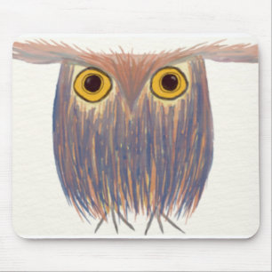 カラフルフクロウ絵画の マウスパッド