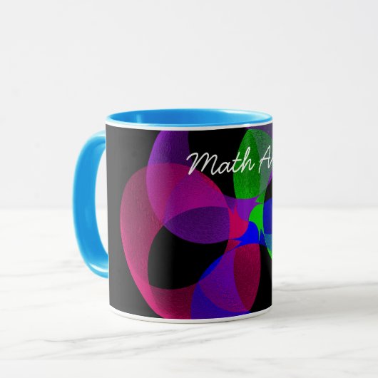 カラフルフュージョン幾何学数学アートコーヒーマグ マグカップ (正面左)