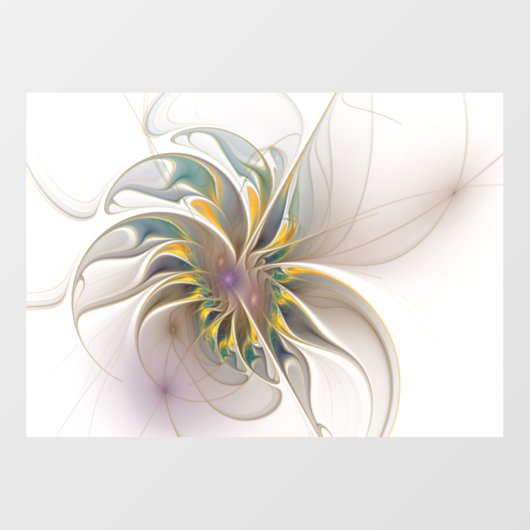 カラフルフラクタルオーナメント。抽象芸術の花 ウィンドウサイン (シート)