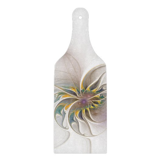 カラフルフラクタルオーナメント。抽象芸術の花 カッティングボード (正面)
