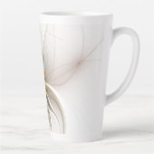 カラフルフラクタルオーナメント。抽象芸術の花 カフェラテマグ (右)