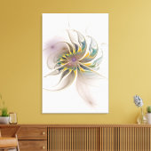 カラフルフラクタルオーナメント。抽象芸術の花 キャンバスプリント (インサイチュ (リビング))