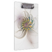 カラフルフラクタルオーナメント。抽象芸術の花 クリップボード (右)