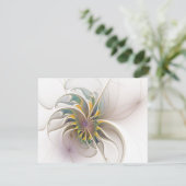 カラフルフラクタルオーナメント。抽象芸術の花 サンキューカード (スタンド正面)
