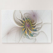 カラフルフラクタルオーナメント。抽象芸術の花 ジグソーパズル (横)