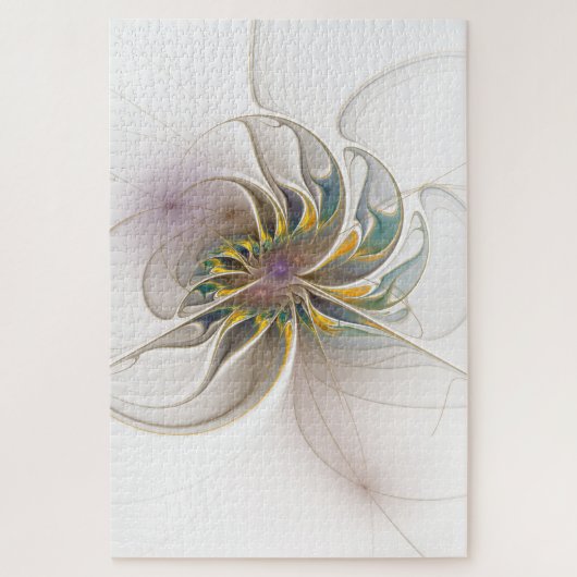 カラフルフラクタルオーナメント。抽象芸術の花 ジグソーパズル (縦)