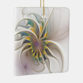 カラフルフラクタルオーナメント。抽象芸術の花 セラミックオーナメント (右)