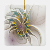 カラフルフラクタルオーナメント。抽象芸術の花 セラミックオーナメント (裏面)