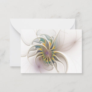カラフルフラクタルオーナメント。抽象芸術の花 ノートカード