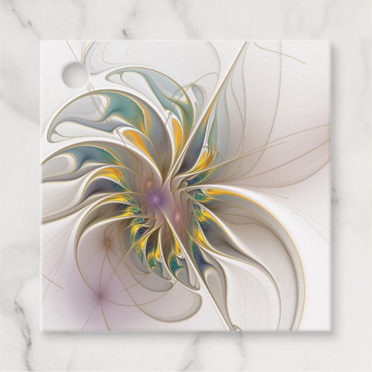 カラフルフラクタルオーナメント。抽象芸術の花 フェイバータグ (正面)