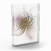 カラフルフラクタルオーナメント。抽象芸術の花 フォトブロック (左)