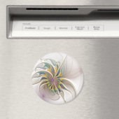 カラフルフラクタルオーナメント。抽象芸術の花 マグネット (インサイチュ (食洗機))