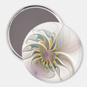 カラフルフラクタルオーナメント。抽象芸術の花 マグネット (正面/裏面)