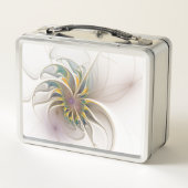 カラフルフラクタルオーナメント。抽象芸術の花 メタルランチボックス (裏面)