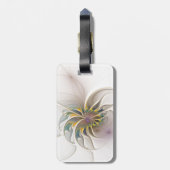 カラフルフラクタルオーナメント。抽象芸術の花 ラゲッジタグ (裏面縦)