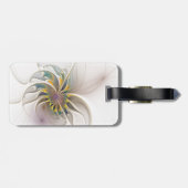 カラフルフラクタルオーナメント。抽象芸術の花 ラゲッジタグ (裏面横)