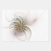 カラフルフラクタルオーナメント。抽象芸術の花 ラッピングペーパーシート (正面)