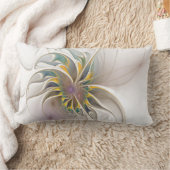 カラフルフラクタルオーナメント。抽象芸術の花 ランバークッション (ブランケット)