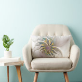 カラフルフラクタルオーナメント。抽象芸術の花 ランバークッション (椅子)