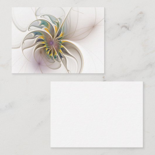 カラフルフラクタルオーナメント。抽象芸術の花 割引カード (正面/裏面)