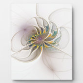 カラフルフラクタルオーナメント。抽象芸術フラワーアート フォトプラーク (正面)