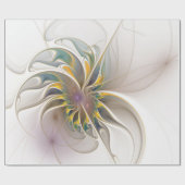 カラフルフラクタルオーナメント。抽象芸術フラワーアート  ラッピングペーパー (フラット)