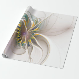 カラフルフラクタルオーナメント。抽象芸術フラワーアート ラッピングペーパー